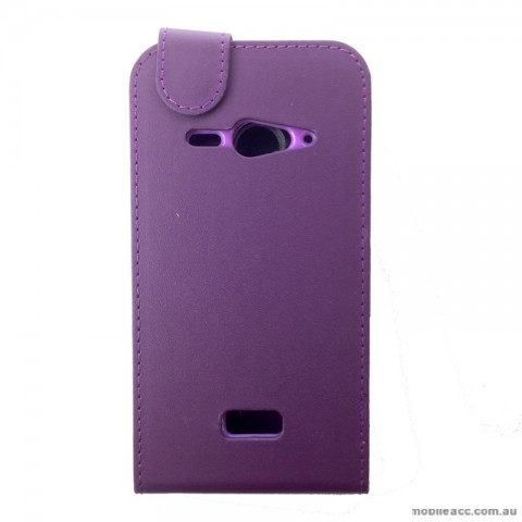 Synthetic Leather Flip Case for Telstra Tough Max Purple