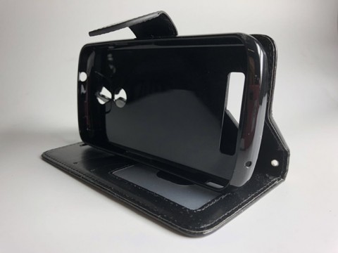 Mooncase Stand Wallet Case For Telstra ZTE Tough Max 2 T85 - Black