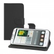 Mooncase Stand Wallet Case for Huawei Ascend G730 Black