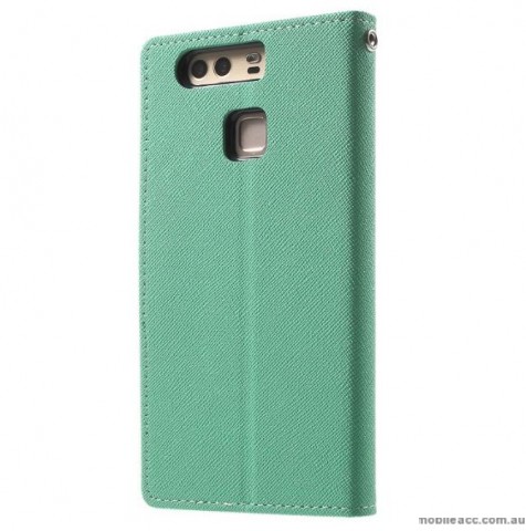 Mercury Goospery Fancy Diary Wallet Case Cover For Huawei P9 - Mint Green