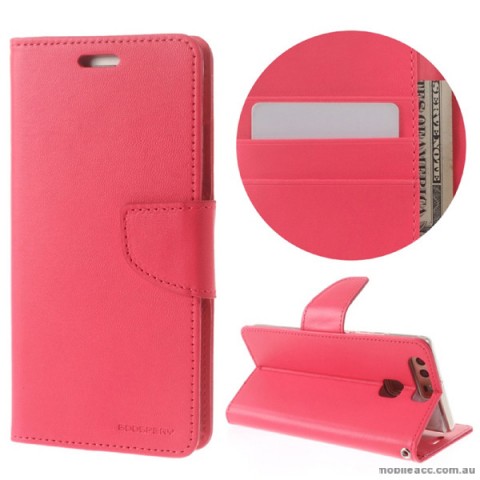 Mercury Goospery Bravo Diary Wallet Case For Huawei P9 Plus - Hot Pink