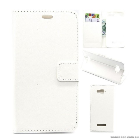 Wallet Case Cover for Alcatel C7 White