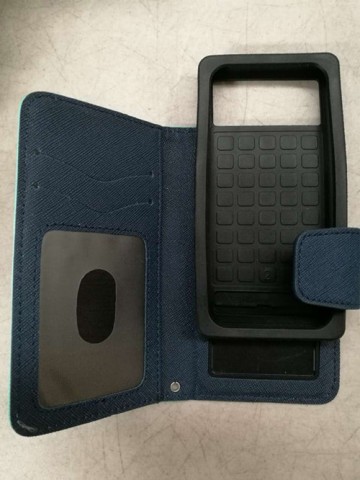 Universal Fancy Diary Stand Wallet Case Size 5 - Navy