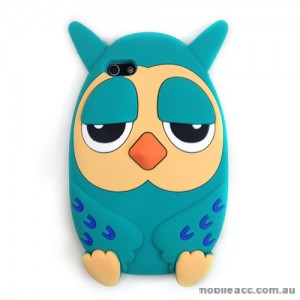 Owl 3D Silicone Case Cover for iPhone 5/5S/SE - Cyan