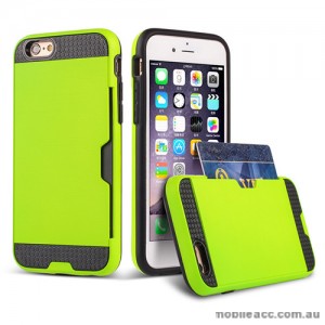 Rugged Shockproof Tough Back Case With Side Card Slot For iPhone 6/6s - Green