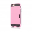Rugged Shockproof Tough Back Case With Side Card Slot For iPhone 6/6s - Light Pink