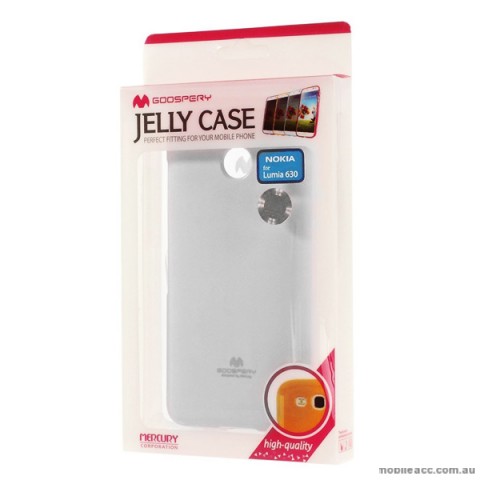 Korean Mercury Pearl TPU Gel Case Cover for Nokia Lumia 630 635 - White