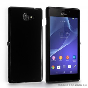 TPU Gel Case Cover for Sony Xperia M2 - Black