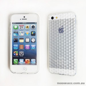 Diamond Pattern TPU Gel Case for iPhone 5/5S/SE - Clear