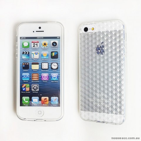 Diamond Pattern TPU Gel Case for iPhone 5/5S/SE - Clear