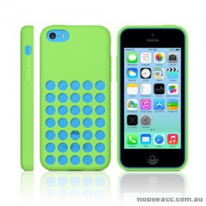 Premium Soft Silicone DOT Hole Case Cover For Apple iPhone 5C - Green
