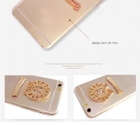 Magic Hearts TPU Gel Case Cover for iPhone 6/6S Gold / Silver 