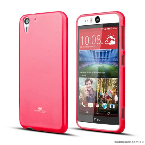 Korean Mercury Pearl TPU Case Cover for HTC Desire Eye - Hot Pink