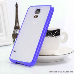 Transparent TPU   PC Case Cover for Samsung Galaxy S5 - Purple