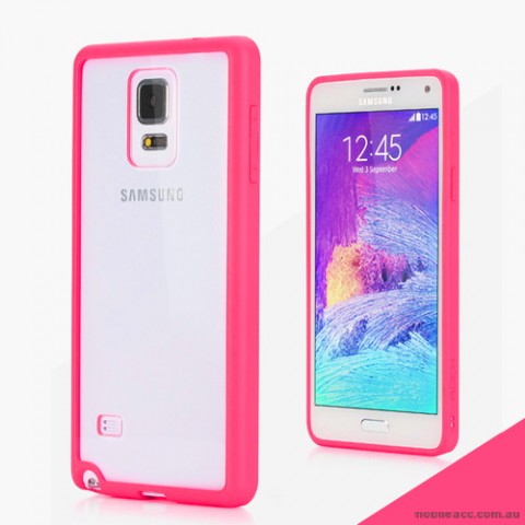 TPU PC Back Case for Samsung Galaxy Note 4 - Hot Pink