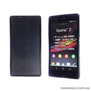 TPU Round and PC Back Case for Sony Xperia Z - Black