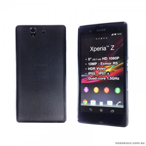 TPU Round and PC Back Case for Sony Xperia Z - Black