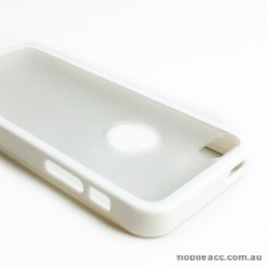 TPU   PC Back Case with Window for iPhone 5/5S/SE - White