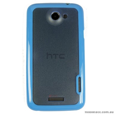 TPU   PC Back Case for HTC One X - Blue