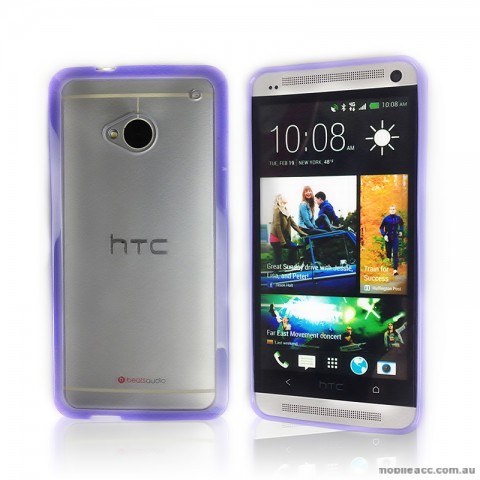 TPU   PC Case for HTC One M7 - Purple