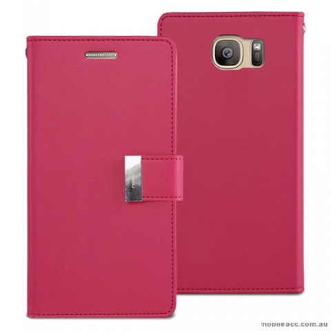 Mercury Rich Diary Wallet Case for Samsung Galaxy S7 Hot Pink
