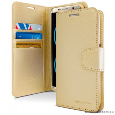 Mercury Goospery Sonata Diary Stand Wallet Case For Samsung Galaxy Note 8 - Gold