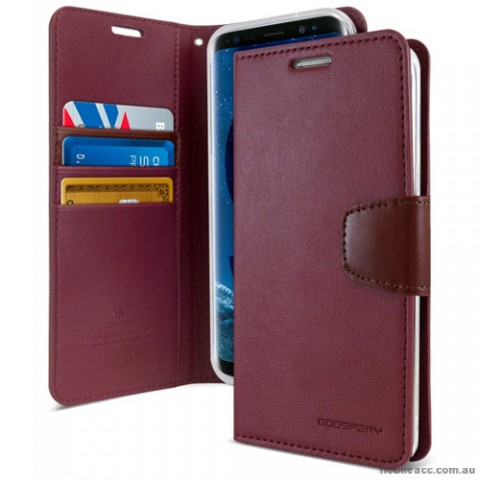 Mercury Goospery Sonata Diary Stand Wallet Case For Samsung Galaxy S9 Plus - Ruby Wine