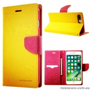 Korean Mercury Fancy Diary Wallet Case Cover For iPhone 7+/8+  5.5 inch - Yellow