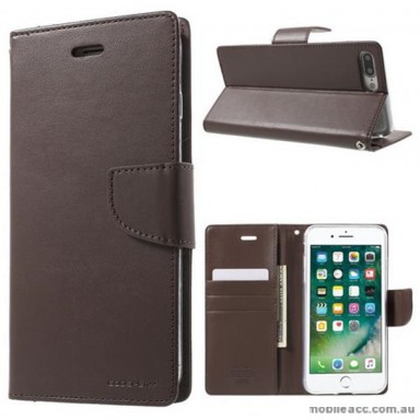 Korean Mercury Bravo Diary Wallet Case Cover For iPhone7+/8+ 5.5 inch - Brown