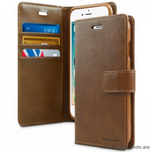 Mercury Goospery Blue Moon Diary Wallet Case For iPhone 7+/8+  5.5 inch - Brown