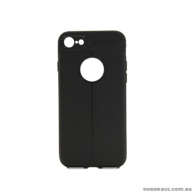 TPU PU Leather Back Case For iPhone 8 - Black