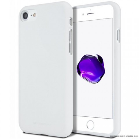 Genuine Mercury Goospery Soft Feeling Jelly Case Matt Rubber For iPhone 7/8 - White