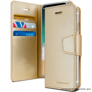 Mercury Goospery Sonata Diary Stand Wallet Case For iPhone X - Gold