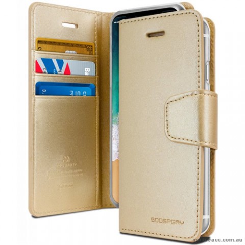 Mercury Goospery Sonata Diary Stand Wallet Case For iPhone X - Gold