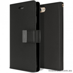 Mercury Rich Diary Wallet Case for iPhone X - Black