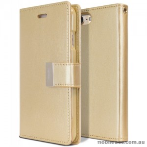 Mercury Rich Diary Wallet Case for iPhone X - Gold
