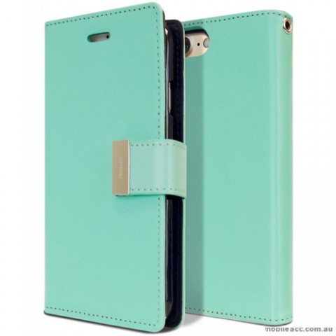 Mercury Rich Diary Wallet Case for iPhone X - Mint