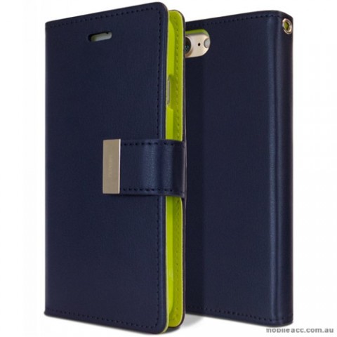 Mercury Rich Diary Wallet Case for iPhone X - Navy