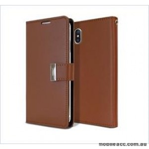 Korean Mercury Rich Diary  Wallet Case For Iphone XR 6.1"  Brown