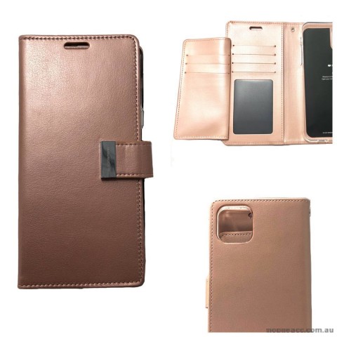 Genuine Goospery Rich Diary Stand Wallet Case Cover For iPhone11 Pro 5.8 inch  Rose Gold