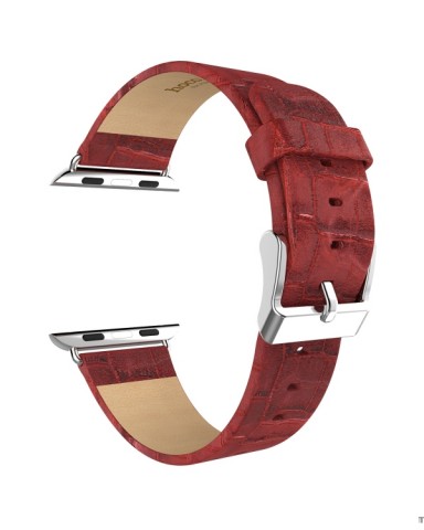 HOCO ART SERIES BAMBOO REAL LEATHER WATCHBAND FOR APPLE WATCH - RED