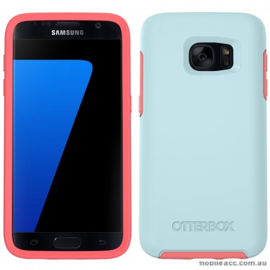 Otterbox Samsung Galaxy S7 Edge Symmetry Series Case Ultra-Slim  Boardwalk (Light Blue/Neon Pink)
