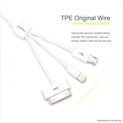 PISEN 3 in 1 Multifunctional Data Sync Charging Cable