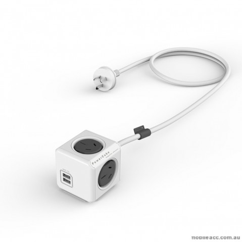 Allocacoc PowerCube with 2 USB & 4 Power Outlets Extended - 1.5m Cord