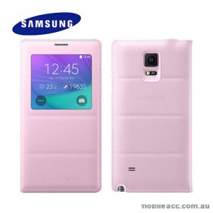 Official Samsung Galaxy Note 4 S View Cover Case - Baby Pink