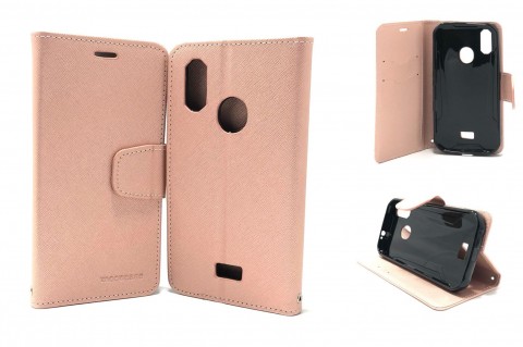 Mooncase fancy Diary  Wallet Case Cover For Telstra  ZTE Tough MAX 3 T86   Rose Gold