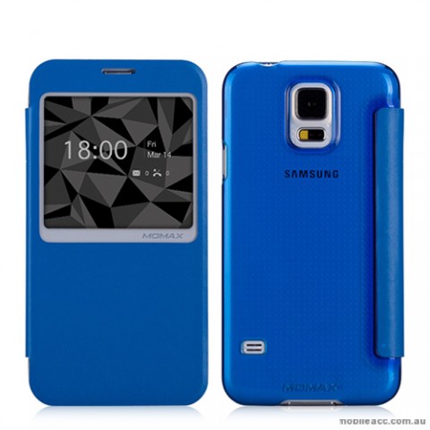 Momax Flip View Case Cover for Samsung Galaxy S5 - Blue