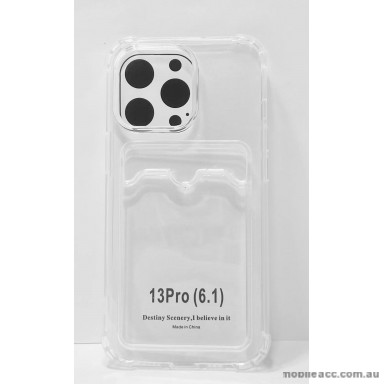 2.0MM Anti Shock TPU Card Slot Case For iPhone 13 6.1inch  Clear