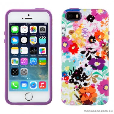 Speck CandyShell Inked iPhone 5s & iPhone 5 Cases Bold Blossoms White/Revolution Purple